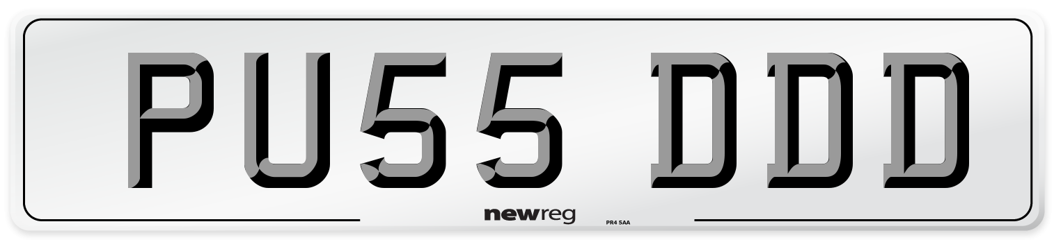 PU55 DDD Number Plate from New Reg